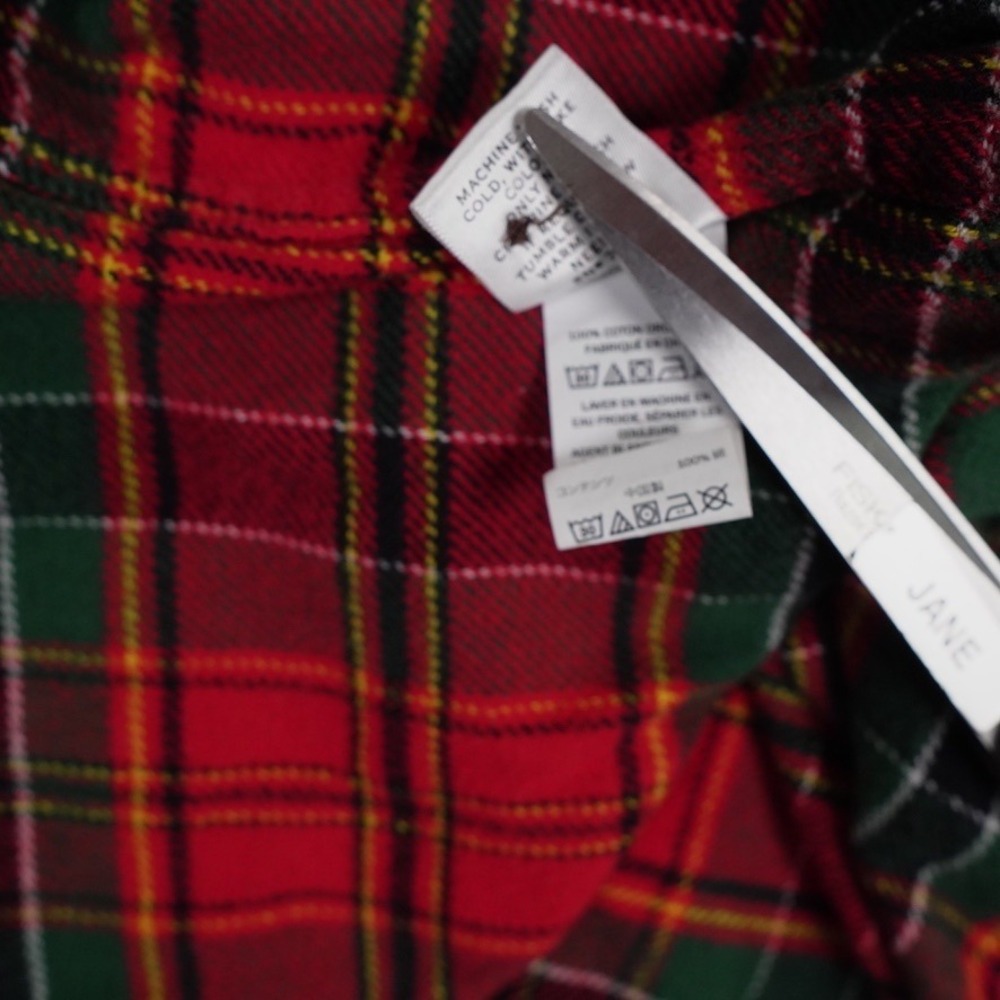 LL Bean Scotch Flannel Shirt‎ Mens XL Red Tartan Plaid Slim Fit Organic Cotton - Picture 10 of 12